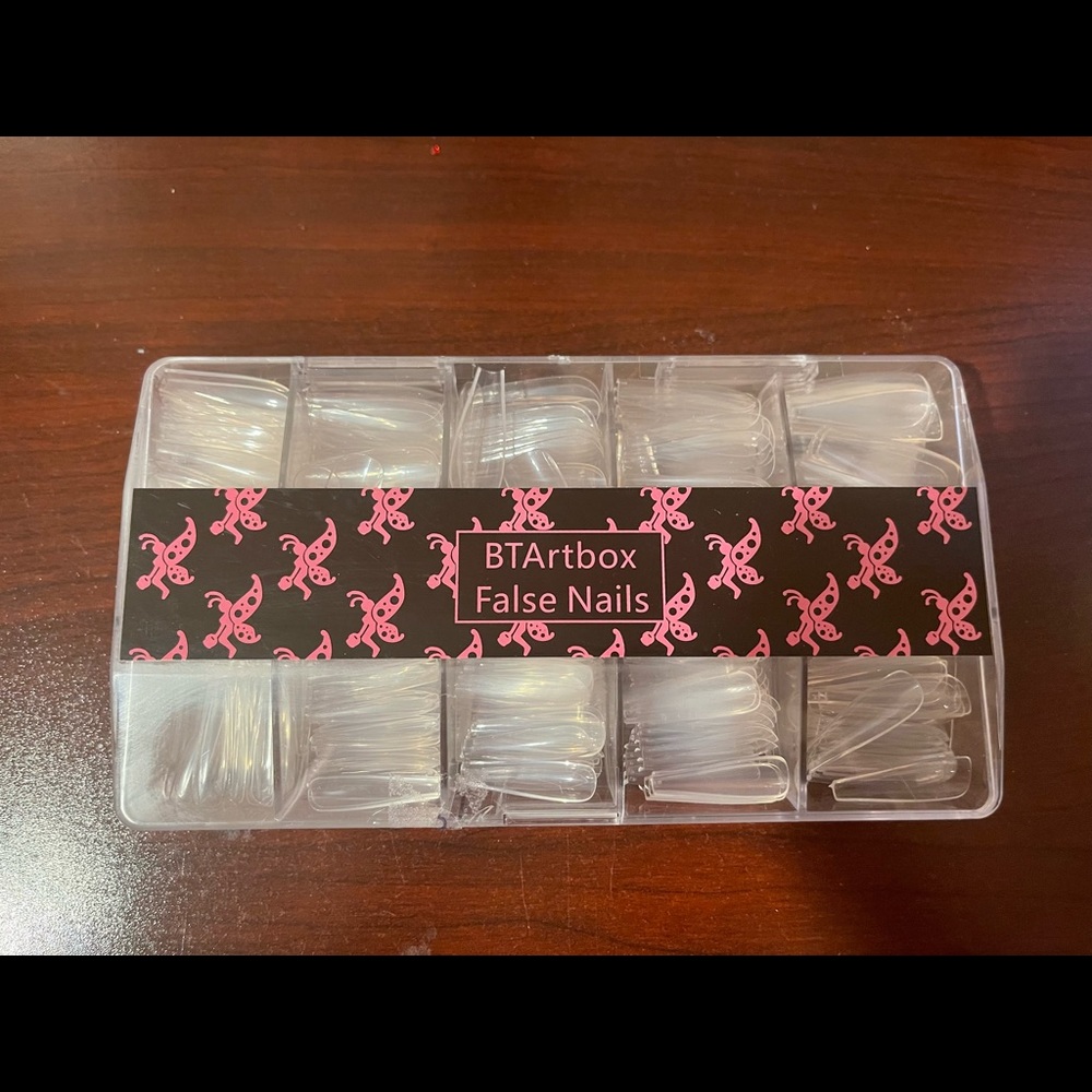 BTArt Box Coffin Shape Full Cover Tip Nails